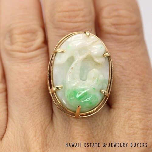 Ming light green jade carved - green,